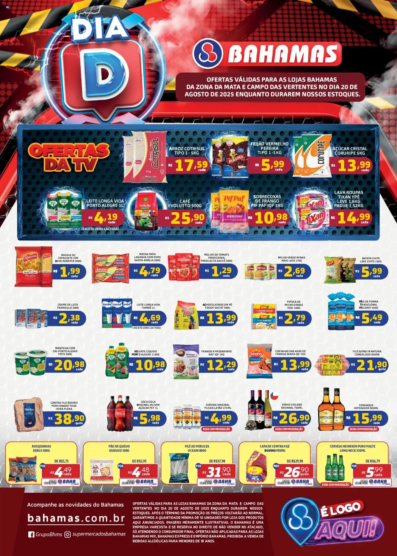 Bahamas Supermercados folheto "Ofertas Dia D" válido a partir de 20/08/2025 - número de página 1