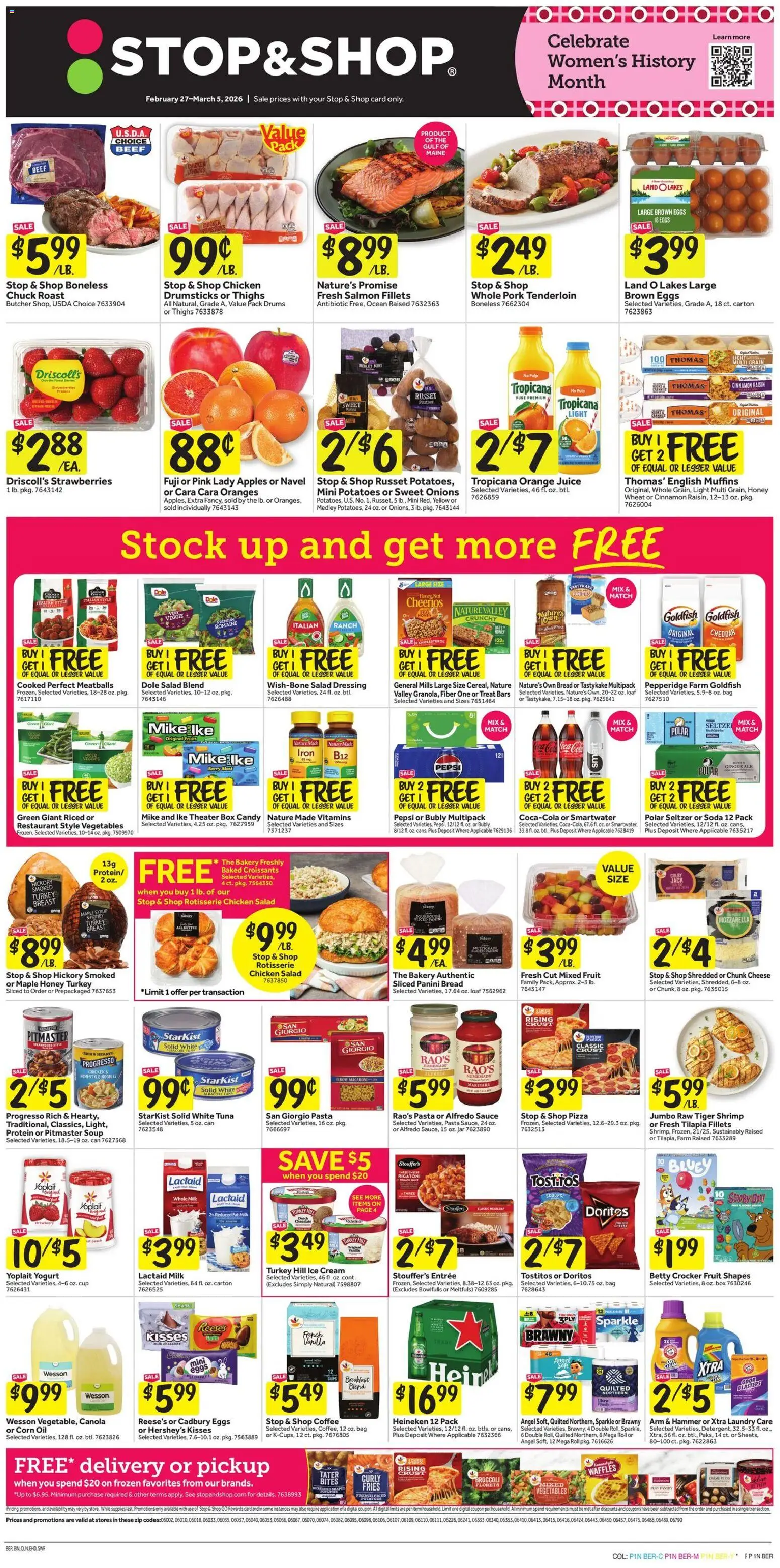 Ad Preview of Stop & Shop Weekly Circular - CT from 02/27/2026 - Apples, Waffles, Box, Broccoli, Protein, Ginger, Vanilla, Pork tenderloin