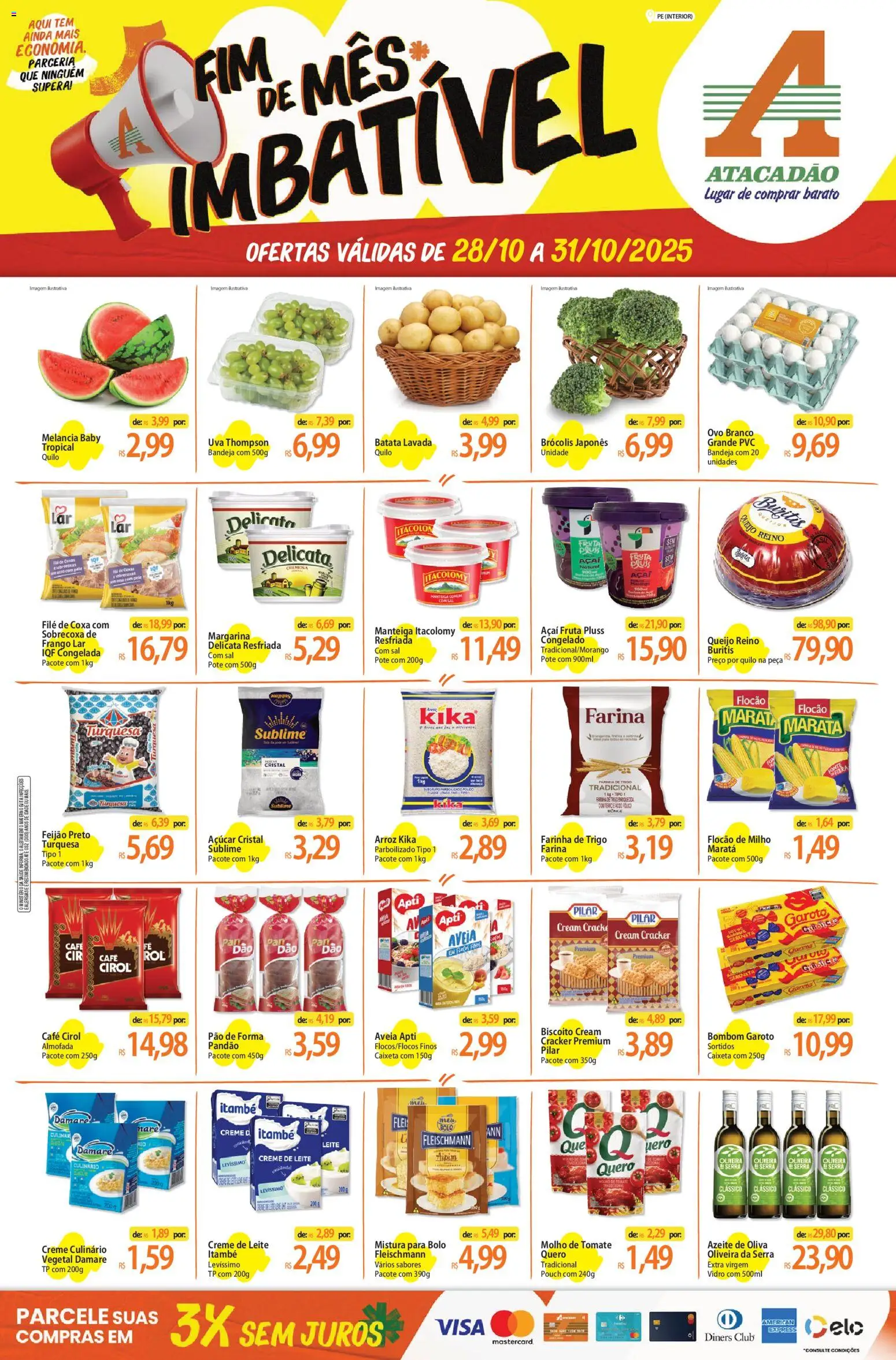 Pré-Visualização do folheto "Ofertas - PE" da loja Atacadão válido a partir de 28/10/2025