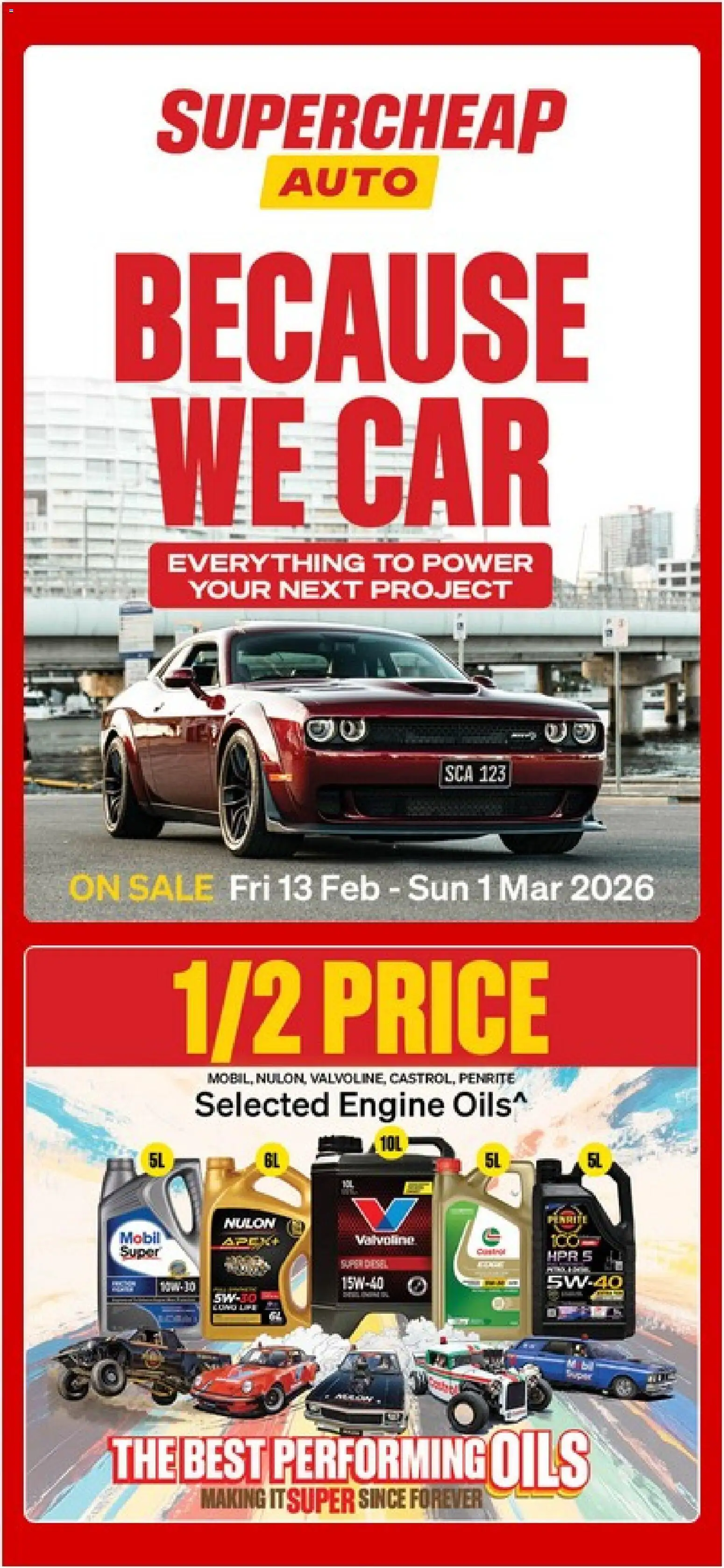 Preview of catalogue Catalogue from shop Supercheap Auto valid 13/02/2026