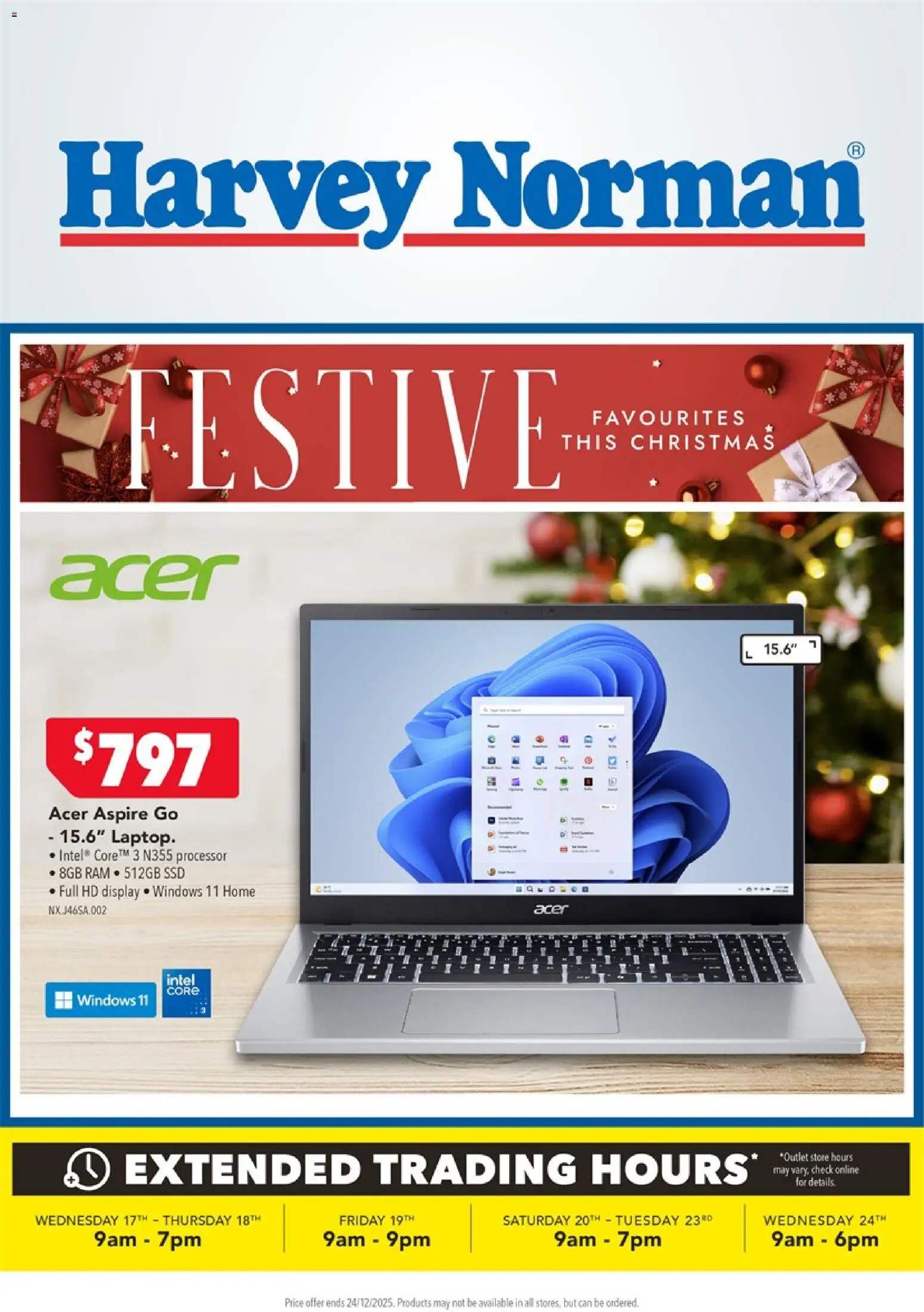 Preview of catalogue Festive Favorite Laptops and Accessories This Christmas from shop Harvey Norman valid 17 Dec 2025