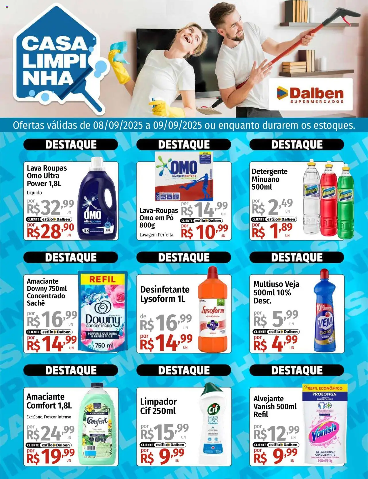 Supermercado Dalben folheto "Ofertas Casa Limpinha" válido a partir de 08/09/2025 - número de página 1