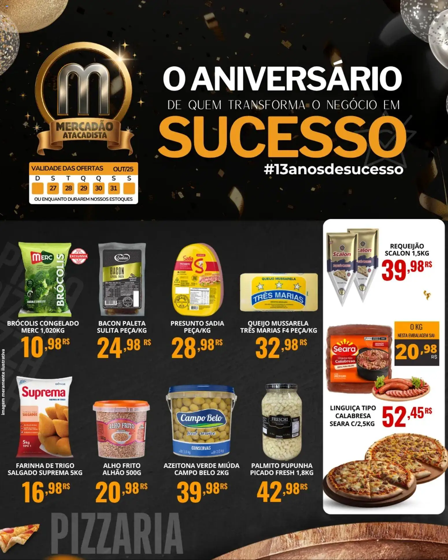 Pré-Visualização do folheto "Ofertas da semana" da loja Mercadão Atacadista válido a partir de 27/10/2025