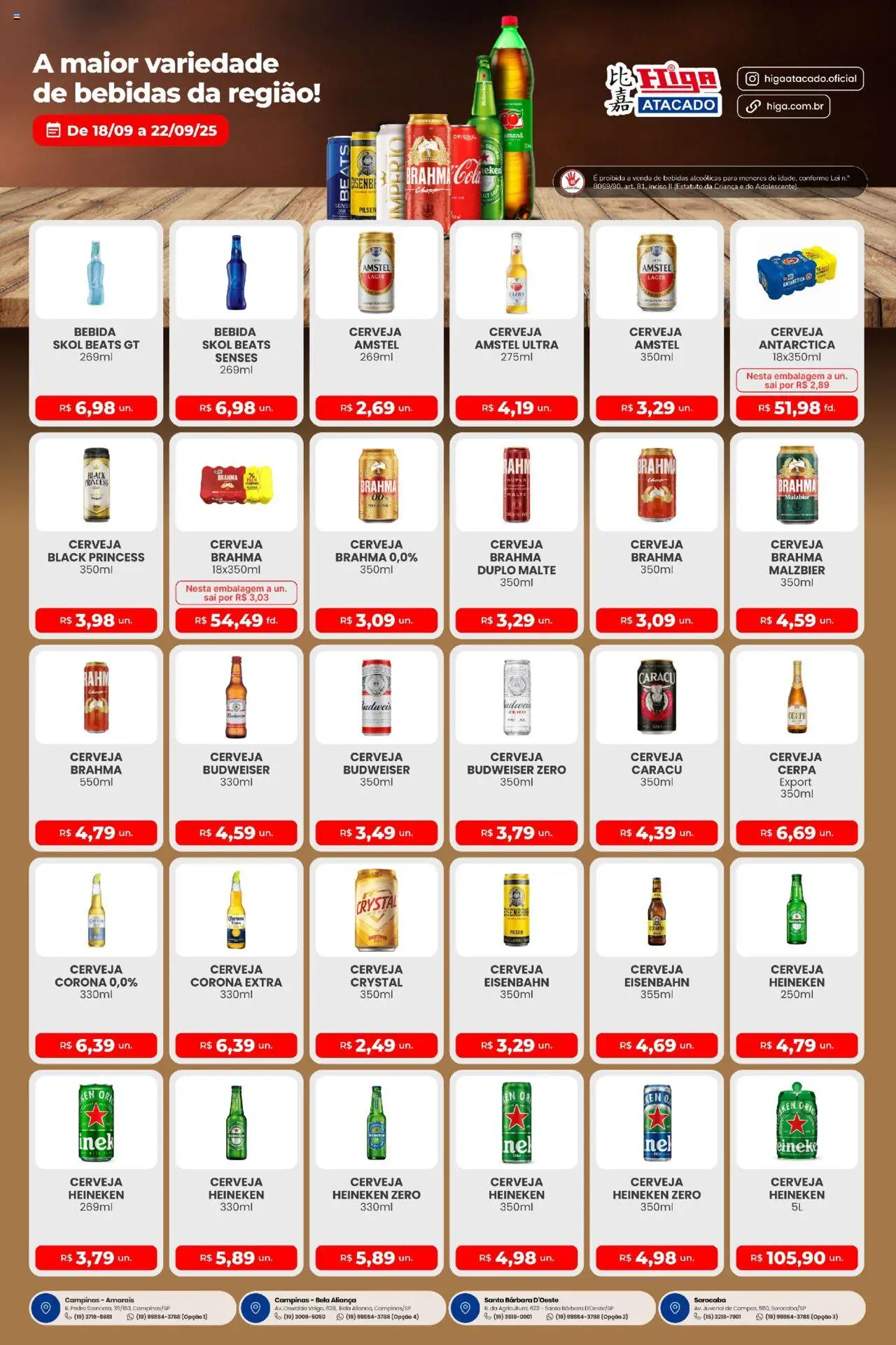 Higa Atacado folheto "Ofertas Festival de Bebidas" válido a partir de 18/09/2025 - número de página 1