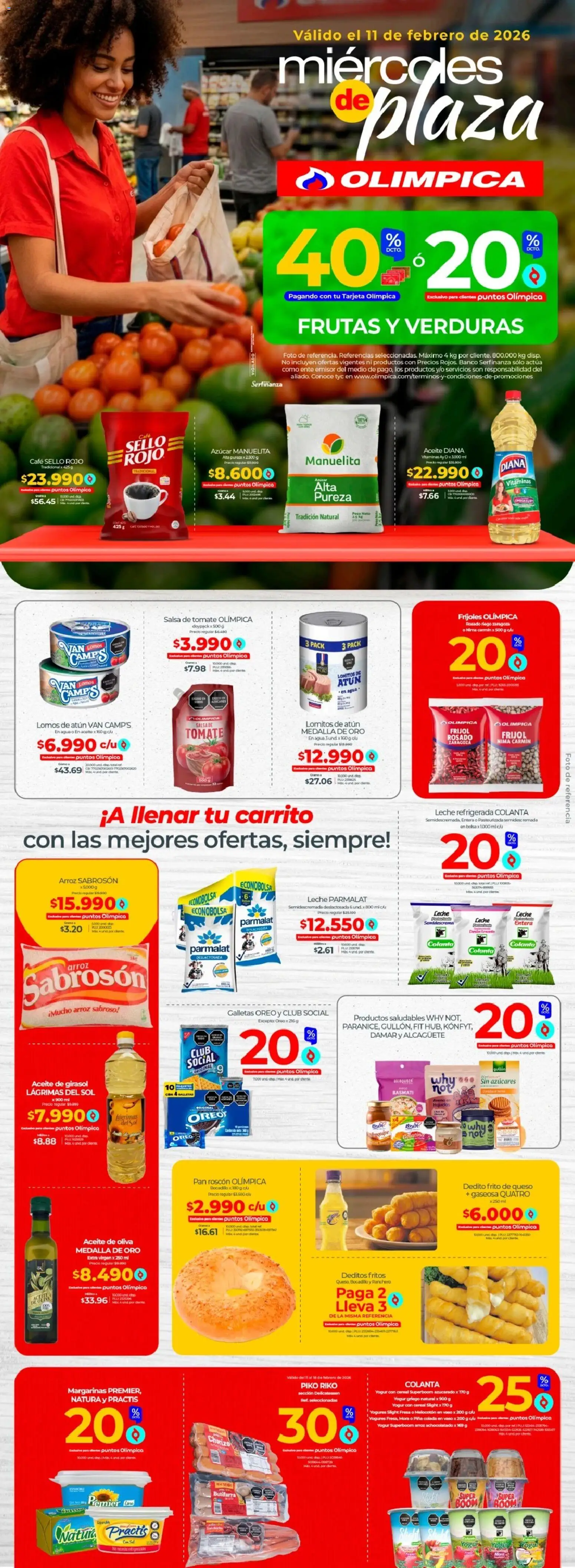  Vista previa del prospecto Miércoles de plaza del almacen Olímpica válida del 11/02/2026 al 11/02/2026