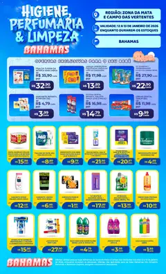 Pré-Visualização do folheto "Ofertas Higiene e Limpeza" da loja Bahamas Supermercados válido a partir de 12/01/2026