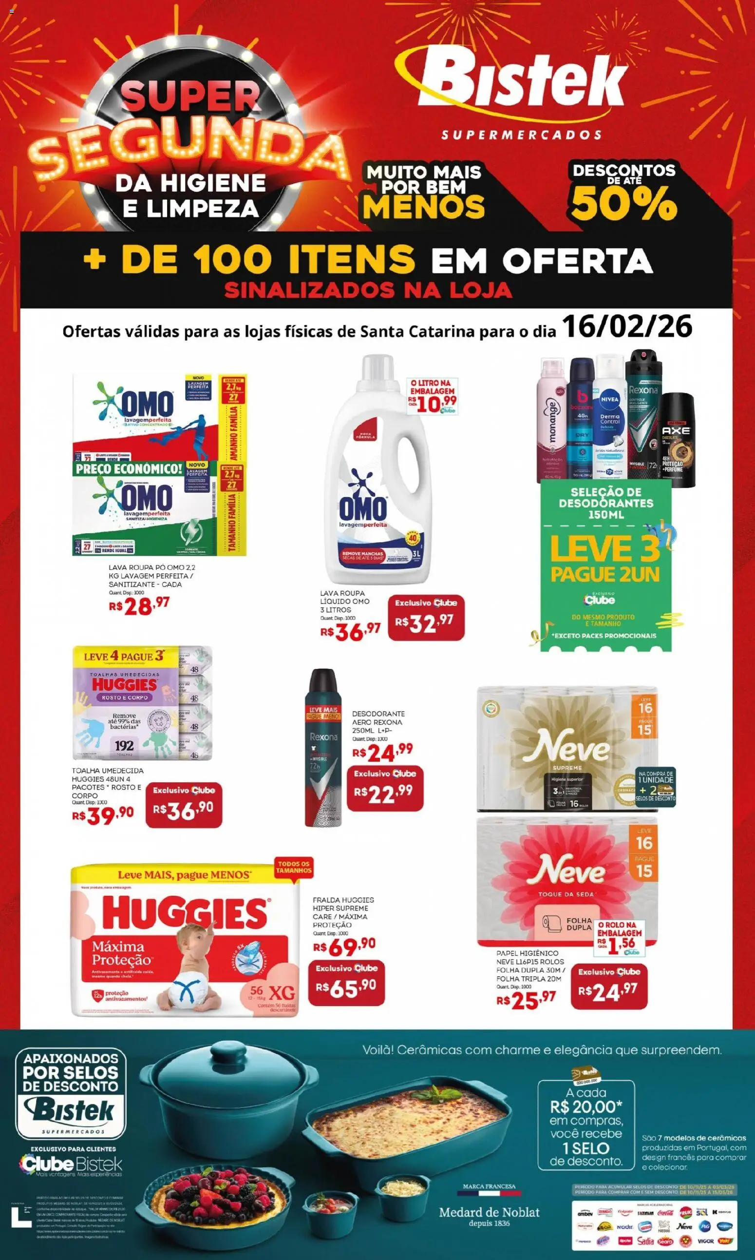 Pré-Visualização do folheto "Ofertas Super Segunda" da loja Bistek Supermercados válido a partir de 16/02/2026