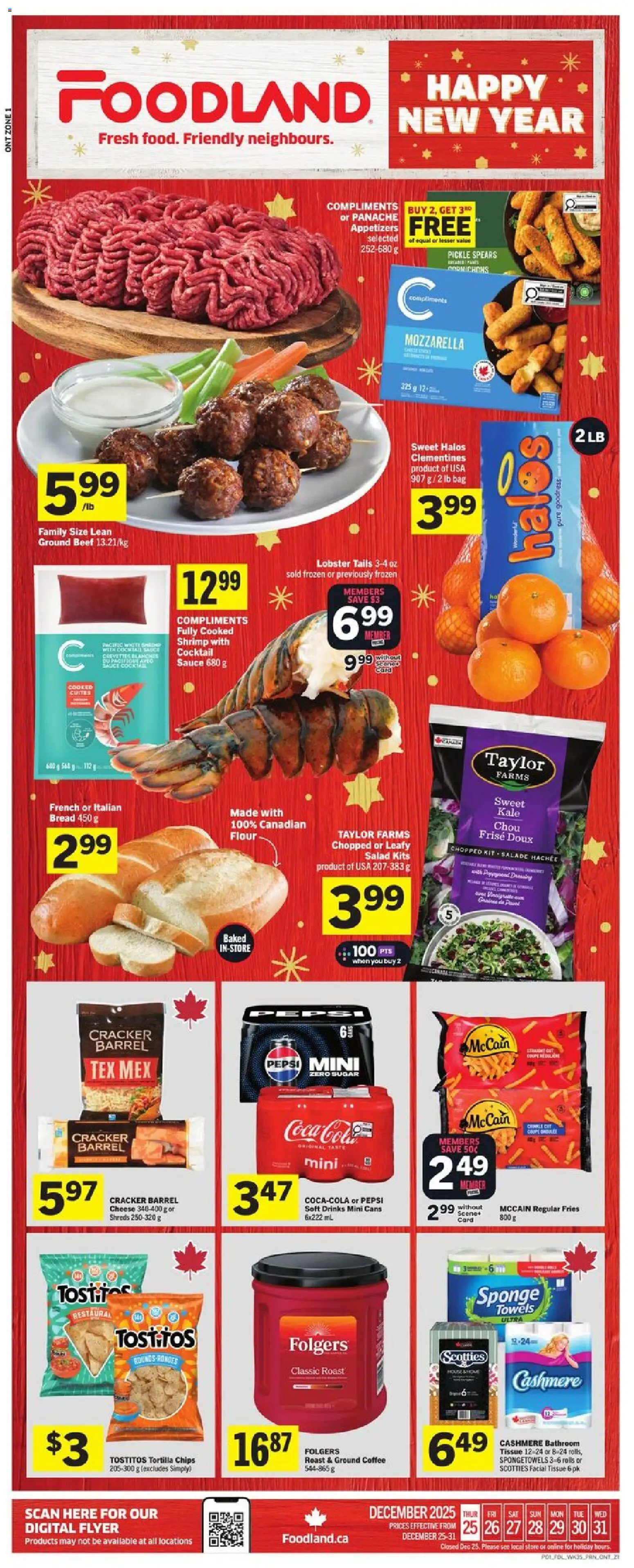 Preview of leaflet Weekly flyer / circulaire from shop Foodland is valid from Dec 25, 2025