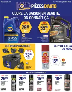 Un aperçu du dépliant Circulaire du magasin NAPA Auto Parts est valide à partir 1 sept. 2025
