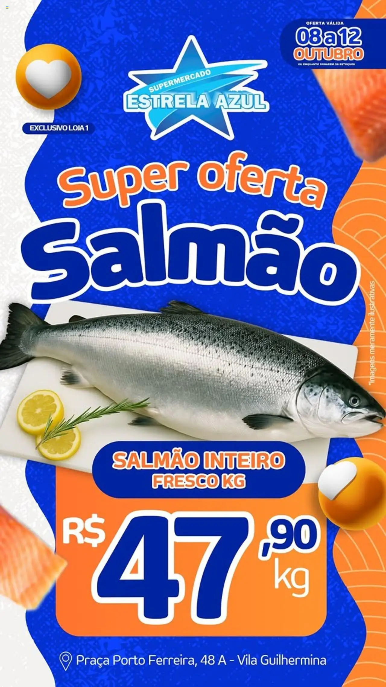 Estrela Azul folheto "Ofertas de Salmão" válido a partir de 08/10/2025 - número de página 1 - Salmão
