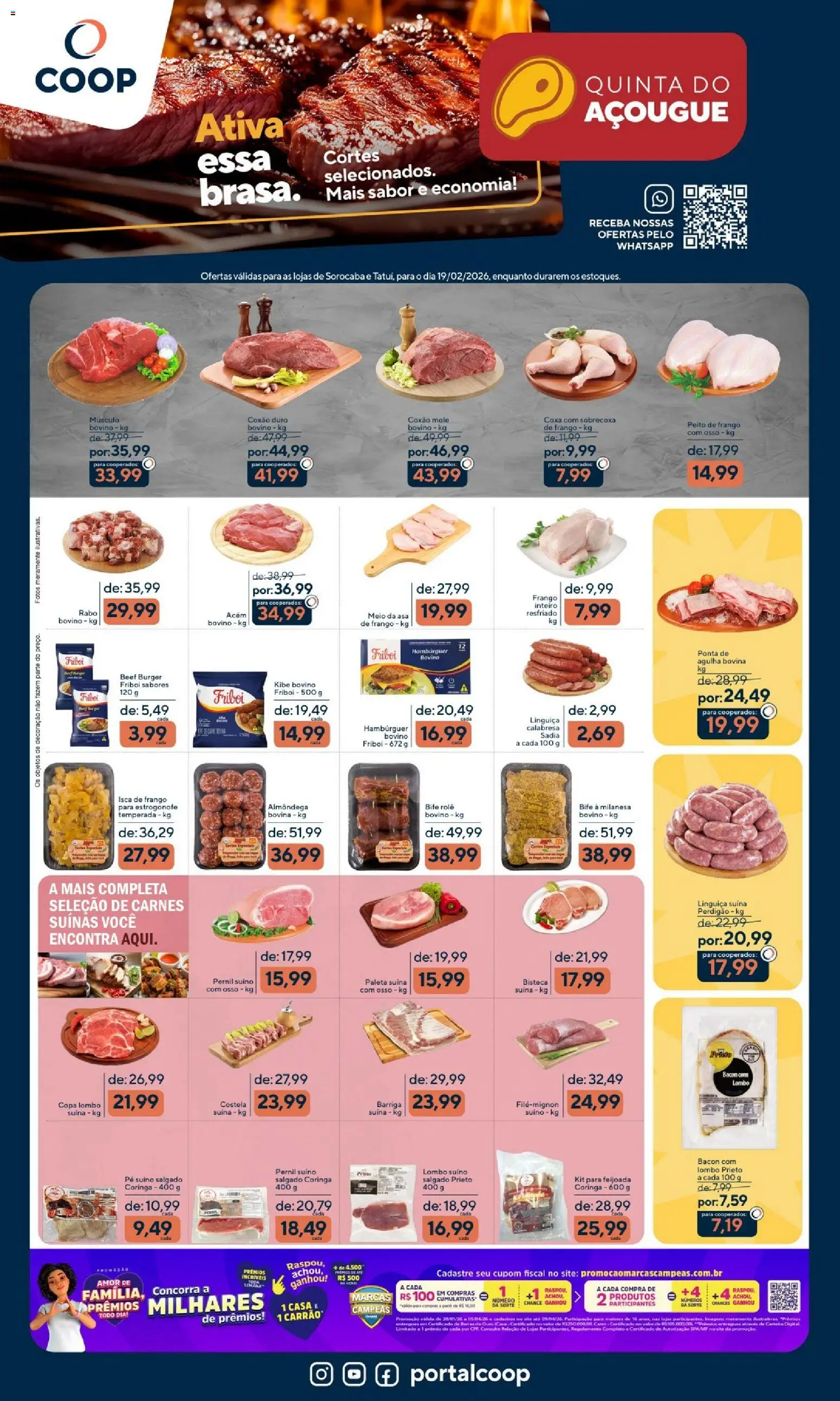 Pré-Visualização do folheto "Ofertas Quinta do Açougue" da loja Coop válido a partir de 19/02/2026