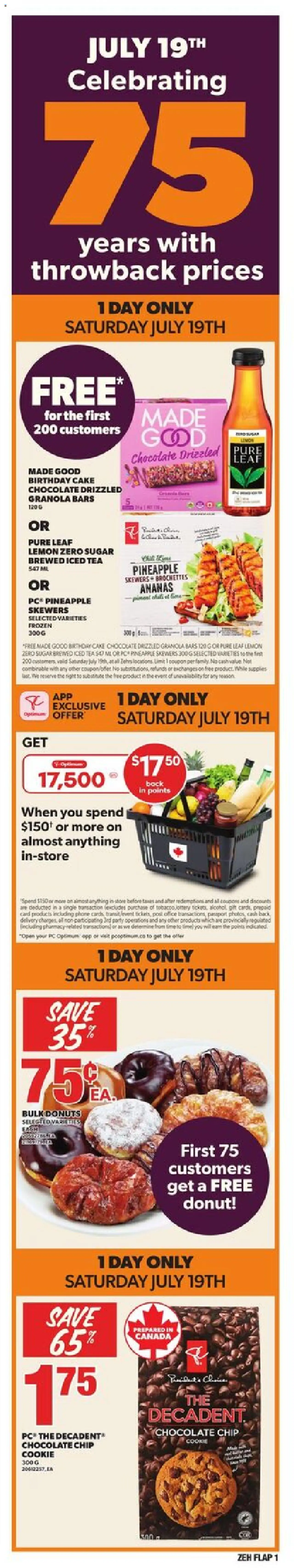 Zehrs flyer valid from Jul 17, 2025 - page number 1