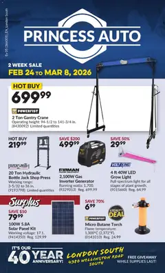Preview of leaflet 2 Week Sale! from shop Princess Auto is valid from Feb 24, 2026