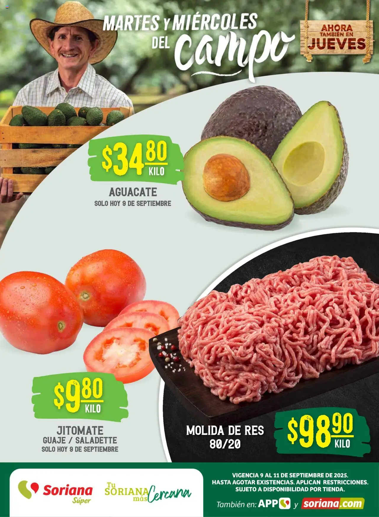 Martes y Miércoles del Campo Súper: Tamaulipas (excepto Cd. Victoria y Tampico) Soriana y sus promociones válidas desde el 09/09/2025 - Número de página 1