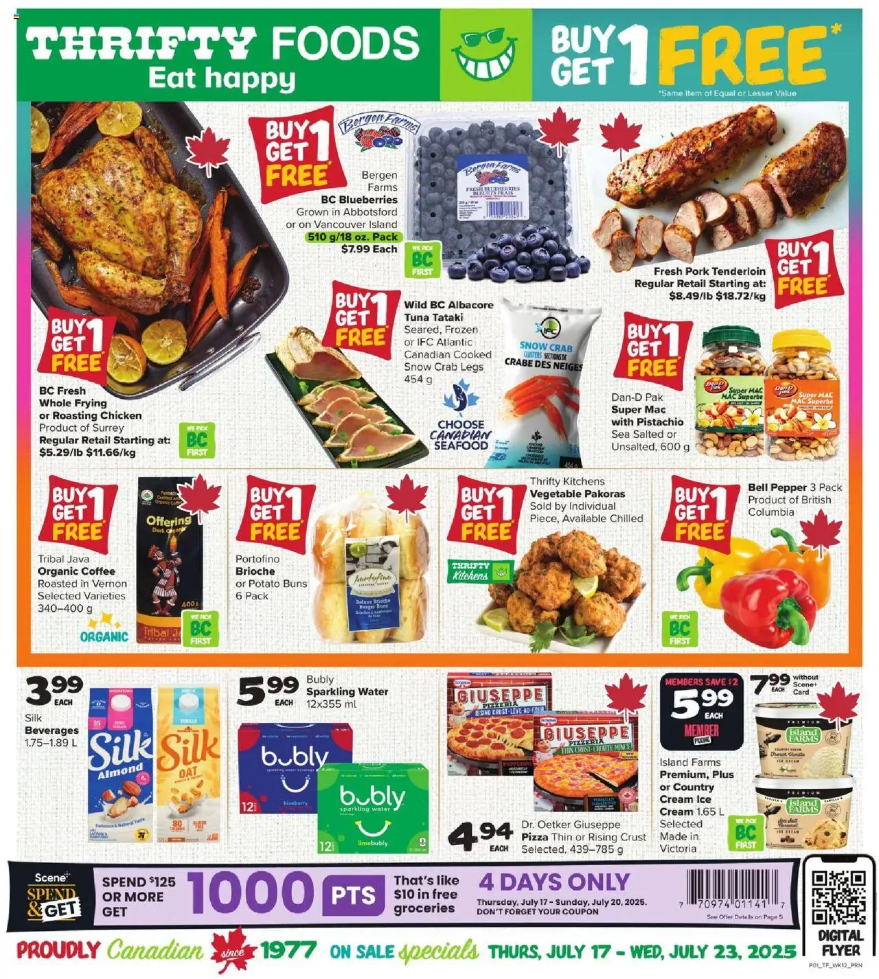 Thrifty Foods flyer valid from Jul 17, 2025 - page number 1