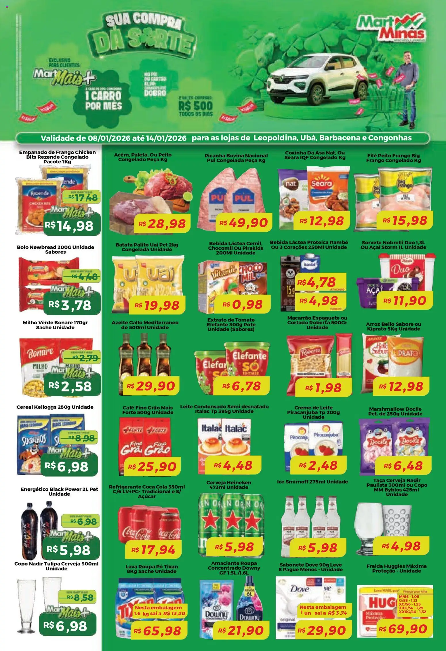 Pré-Visualização do folheto "Ofertas da semana" da loja Mart Minas válido a partir de 08/01/2026