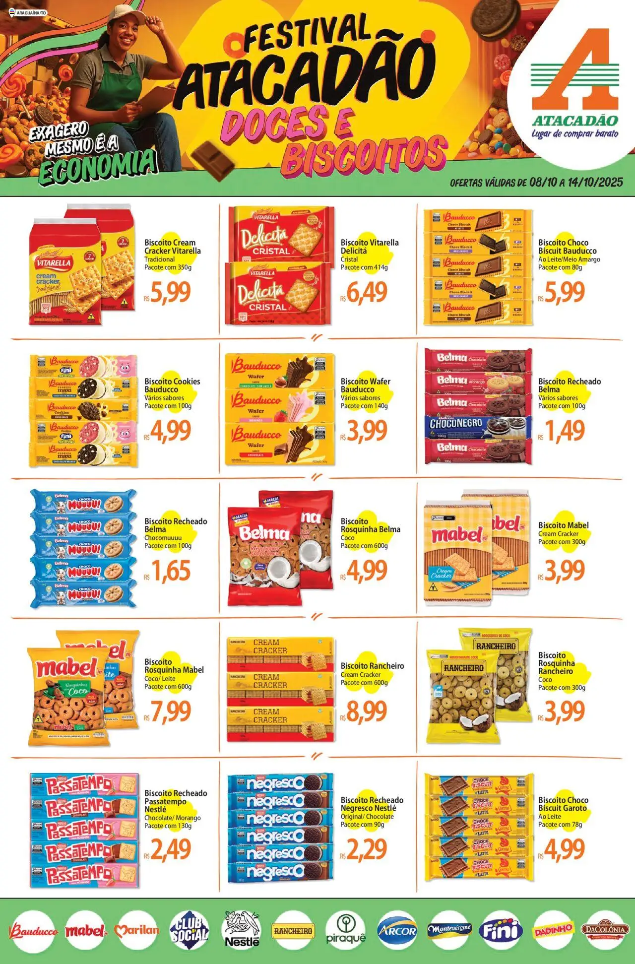 Pré-Visualização do folheto "Ofertas - TO" da loja Atacadão válido a partir de 08/10/2025 - Coco, Chocolate, Cookies, Doces, Biscoito, Leite, Biscoitos, Cream cracker