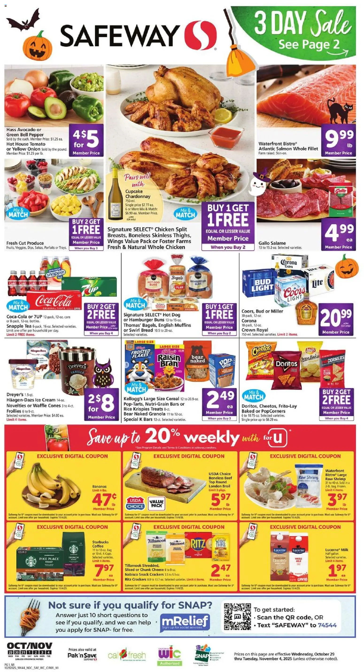 Ad Preview of Safeway Weekly Ad from 10/29/2025