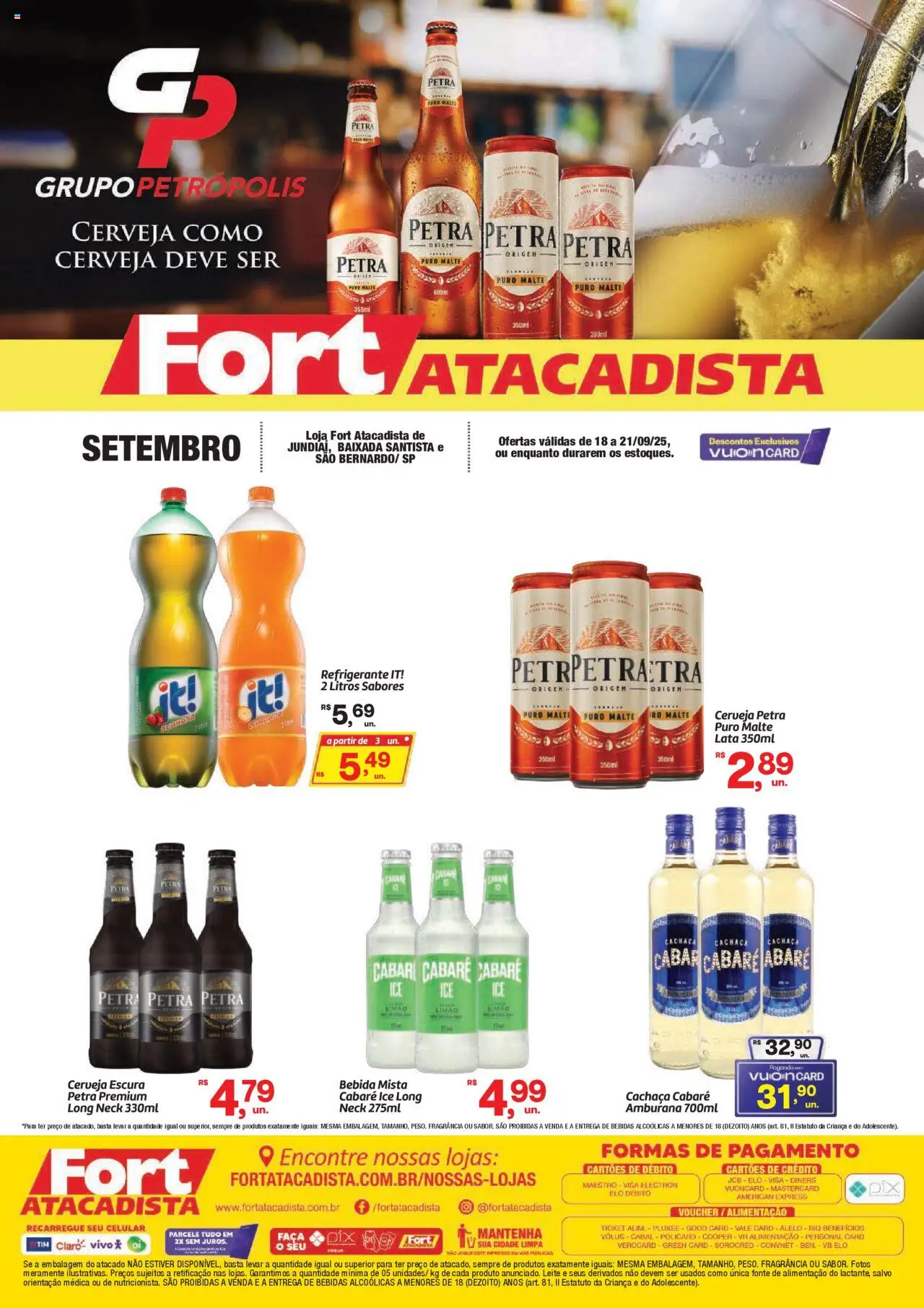 Fort Atacadista folheto "Ofertas Grupo Petropolis" válido a partir de 18/09/2025 - número de página 1