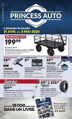 Preview of leaflet Princess Auto circulaire - 2 Semaines de Soldes ! from shop Princess Auto is valid from Apr 21, 2026