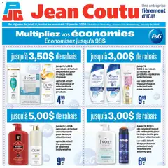 Un aperçu du dépliant Circulaire plus de rabais du magasin Jean Coutu est valide à partir 8 janv. 2026