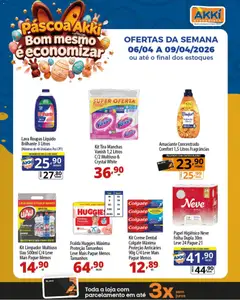 Pré-Visualização do folheto "Akki Atacadista ofertas Páscoa" da loja Akki Atacadista válido a partir de 06/04/2026