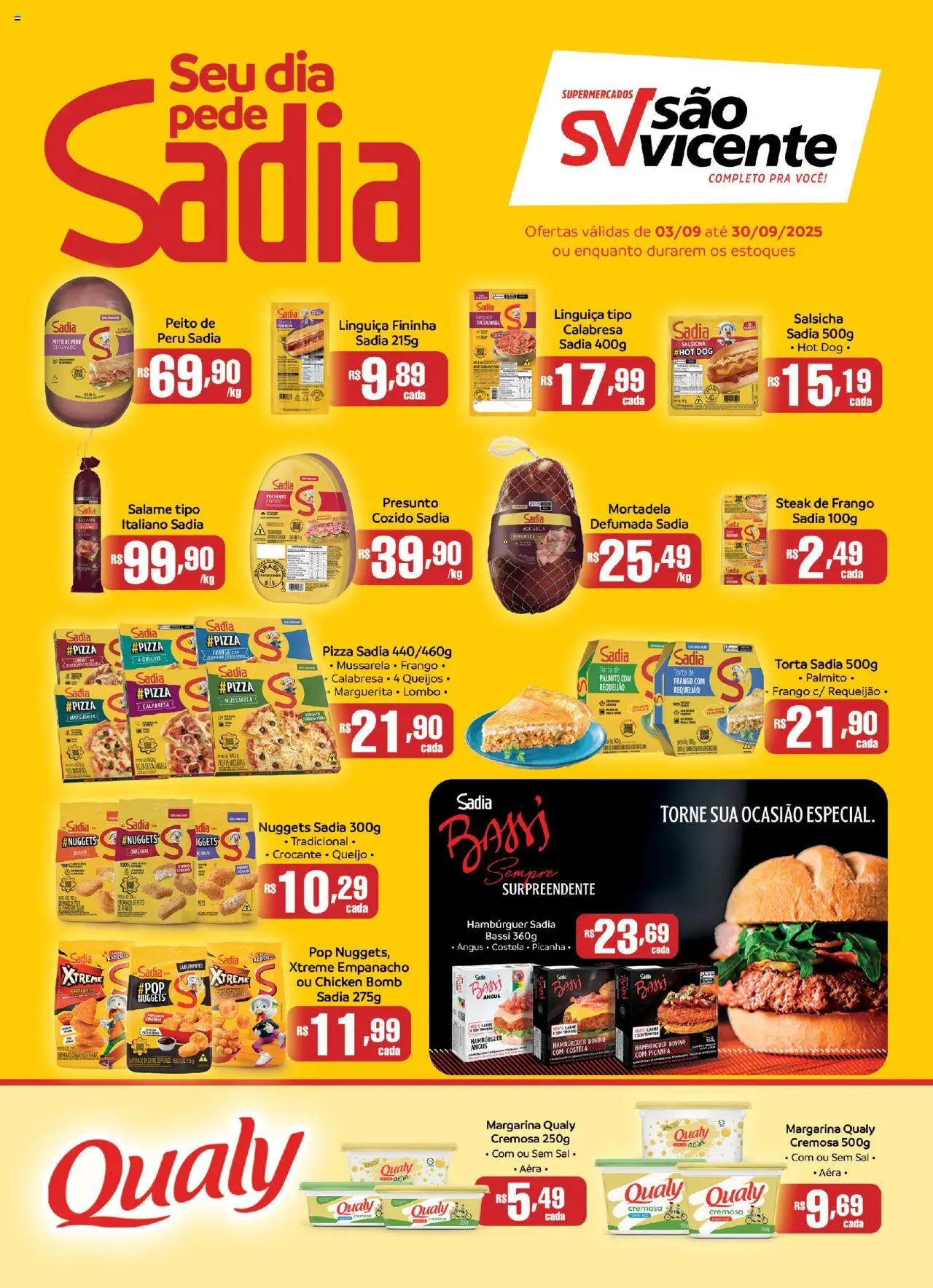 Supermercados São Vicente folheto "Ofertas Sadia" válido a partir de 03/09/2025 - número de página 1