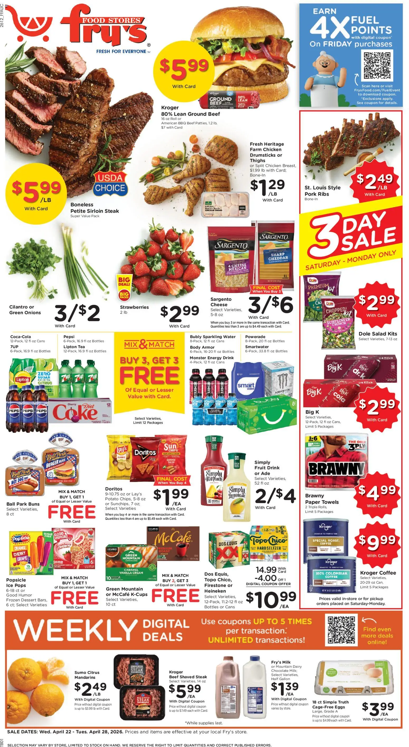 Ad Preview of Fry's Food Fry's Food Weekly Ad from 04/22/2026