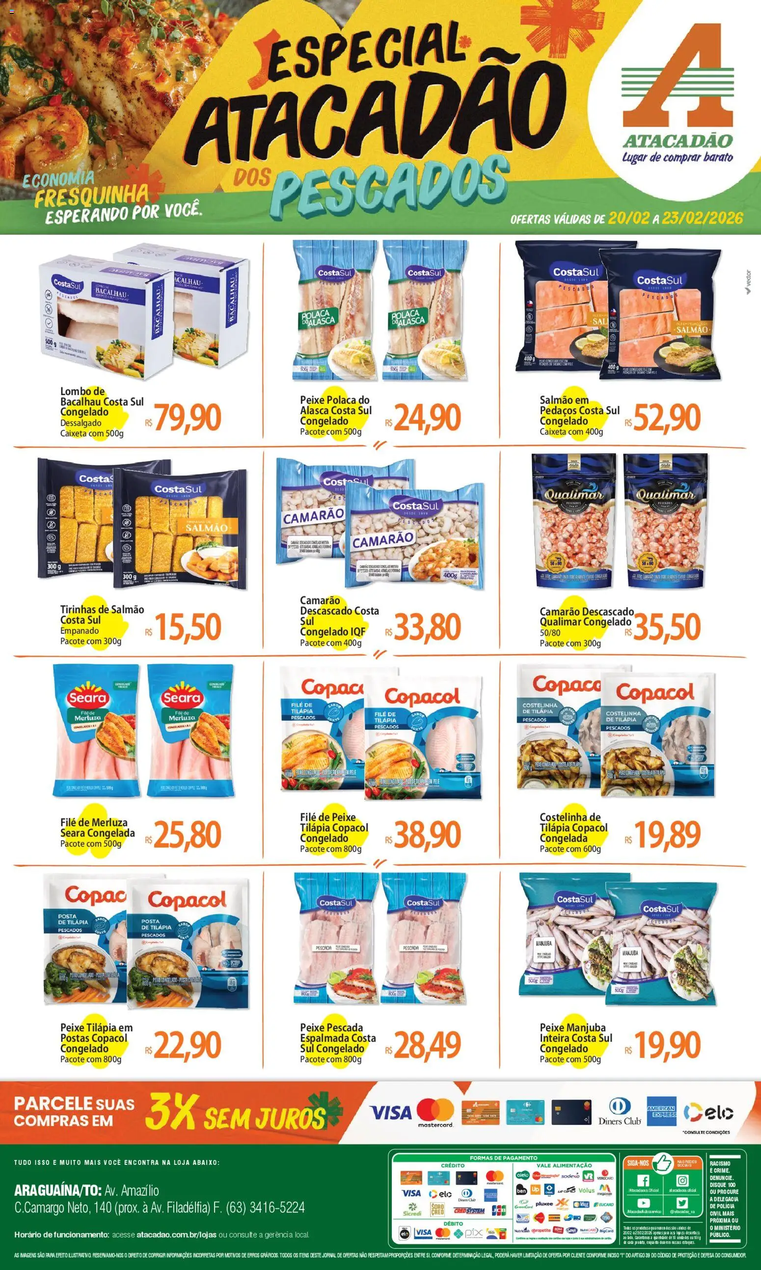 Pré-Visualização do folheto "Ofertas - TO" da loja Atacadão válido a partir de 20/02/2026