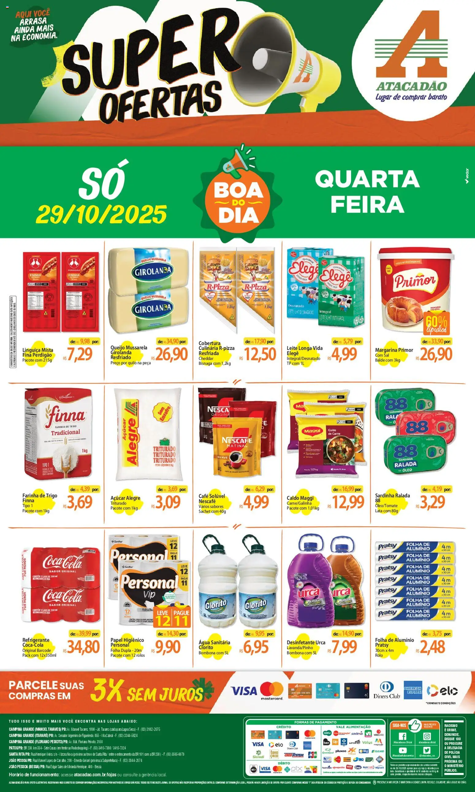 Pré-Visualização do folheto "Ofertas - PB" da loja Atacadão válido a partir de 29/10/2025