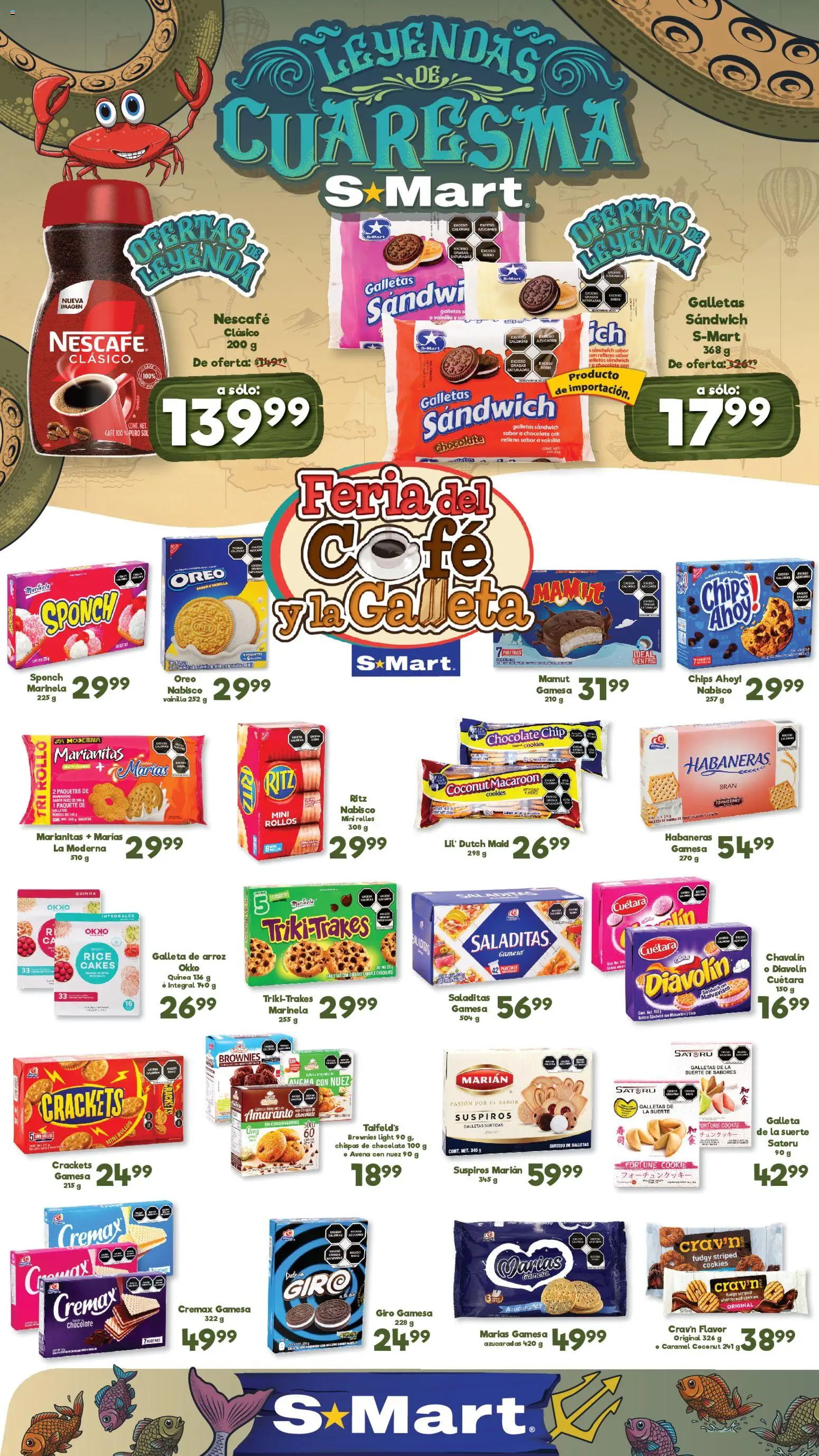 Vista previa las ofertas de la tienda S-Mart - S-Mart folleto Ofertas de feria Reynosa desde el 20/03/2026 - Café, Galletas, Quinoa, Top, Sal, Vainilla, Nuez, Oreo