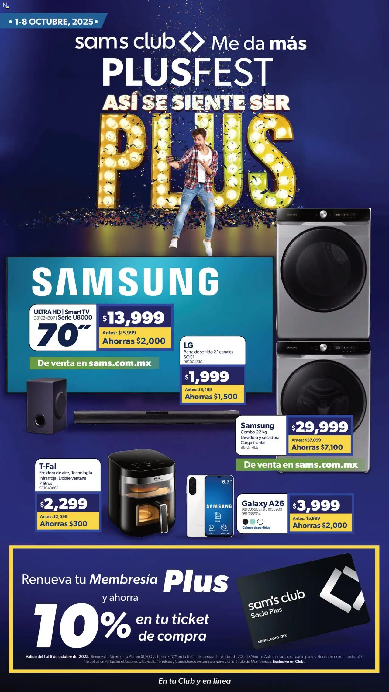 Catálogo Plus Fest Nacional Sam's Club y sus promociones válidas desde el 01/10/2025 - Número de página 1