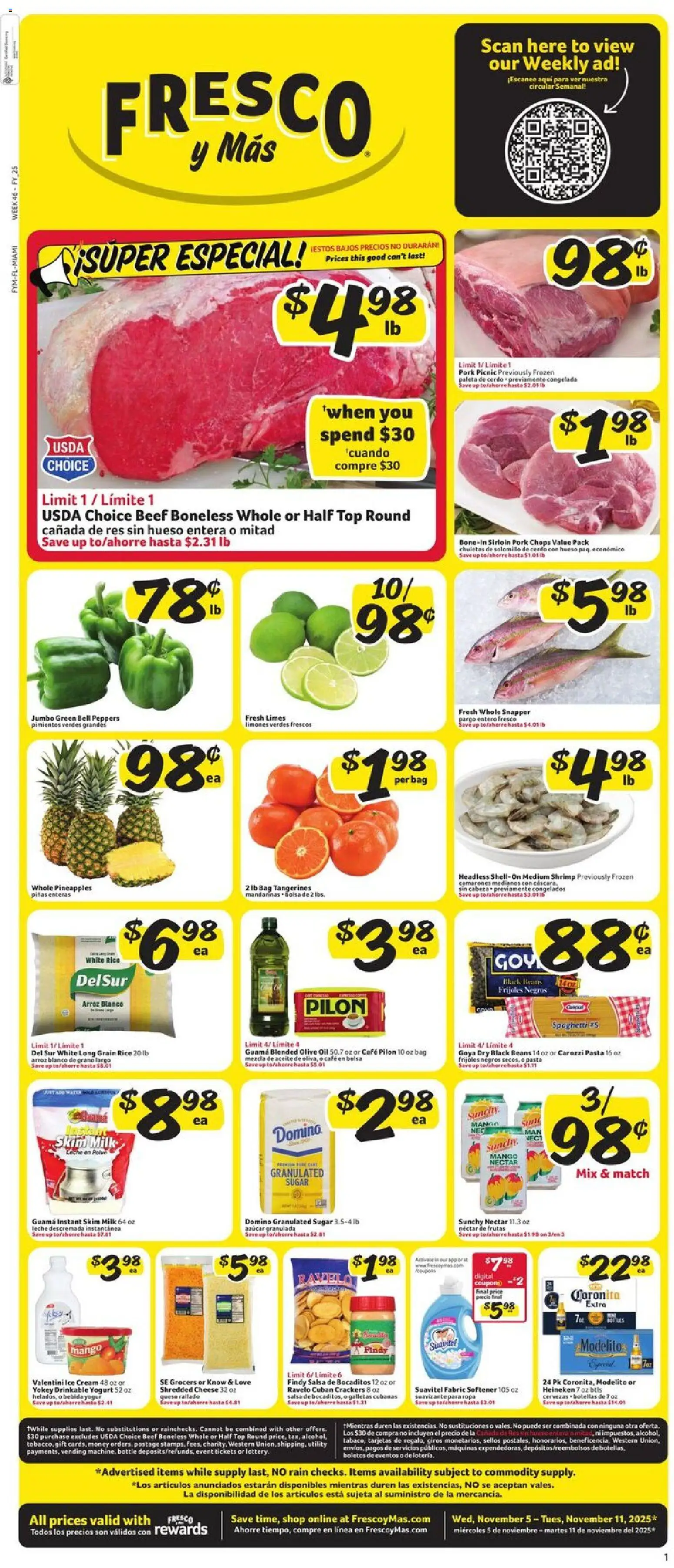 Ad Preview of Fresco y Más Weekly Ad from 11/05/2025