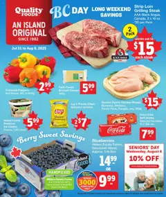 Un aperçu du dépliant Weekly flyer / circulaire du magasin Quality Foods est valide à partir 31 juill. 2025