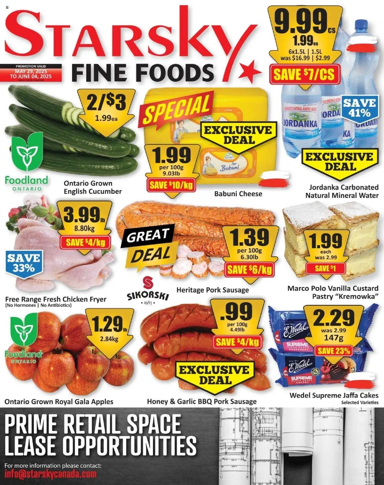 Starsky flyer valid from May 29, 2025 - page number 1 - Fryer, Honey, Garlic, Cucumber, Mineral water, Cheese, Chicken, Pork
