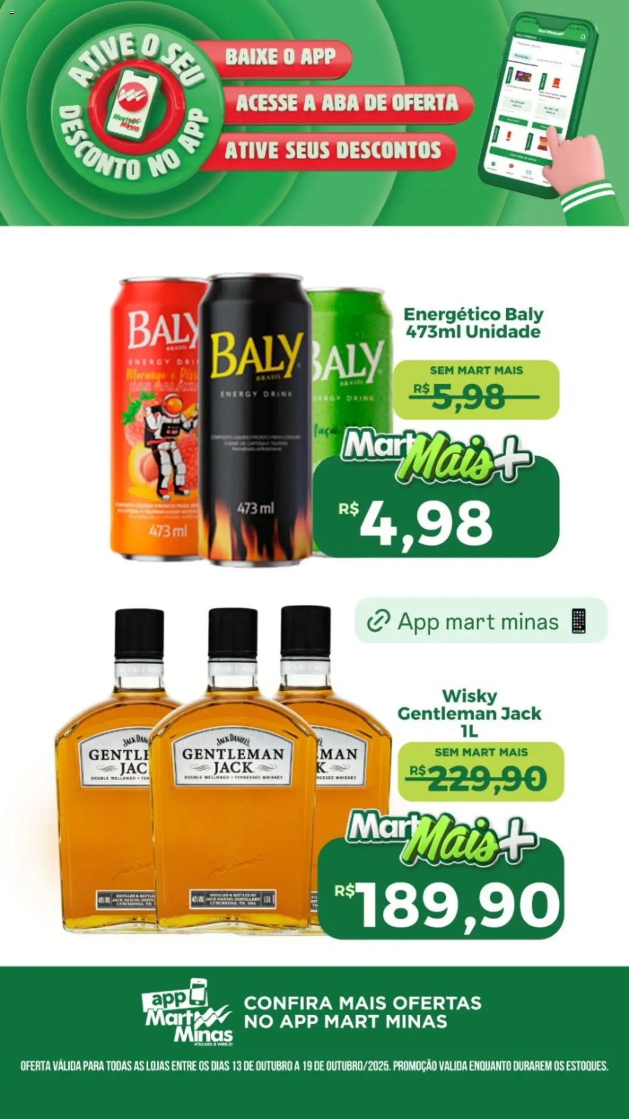 Mart Minas folheto "Ofertas exclusivas do app" válido a partir de 13/10/2025 - número de página 1