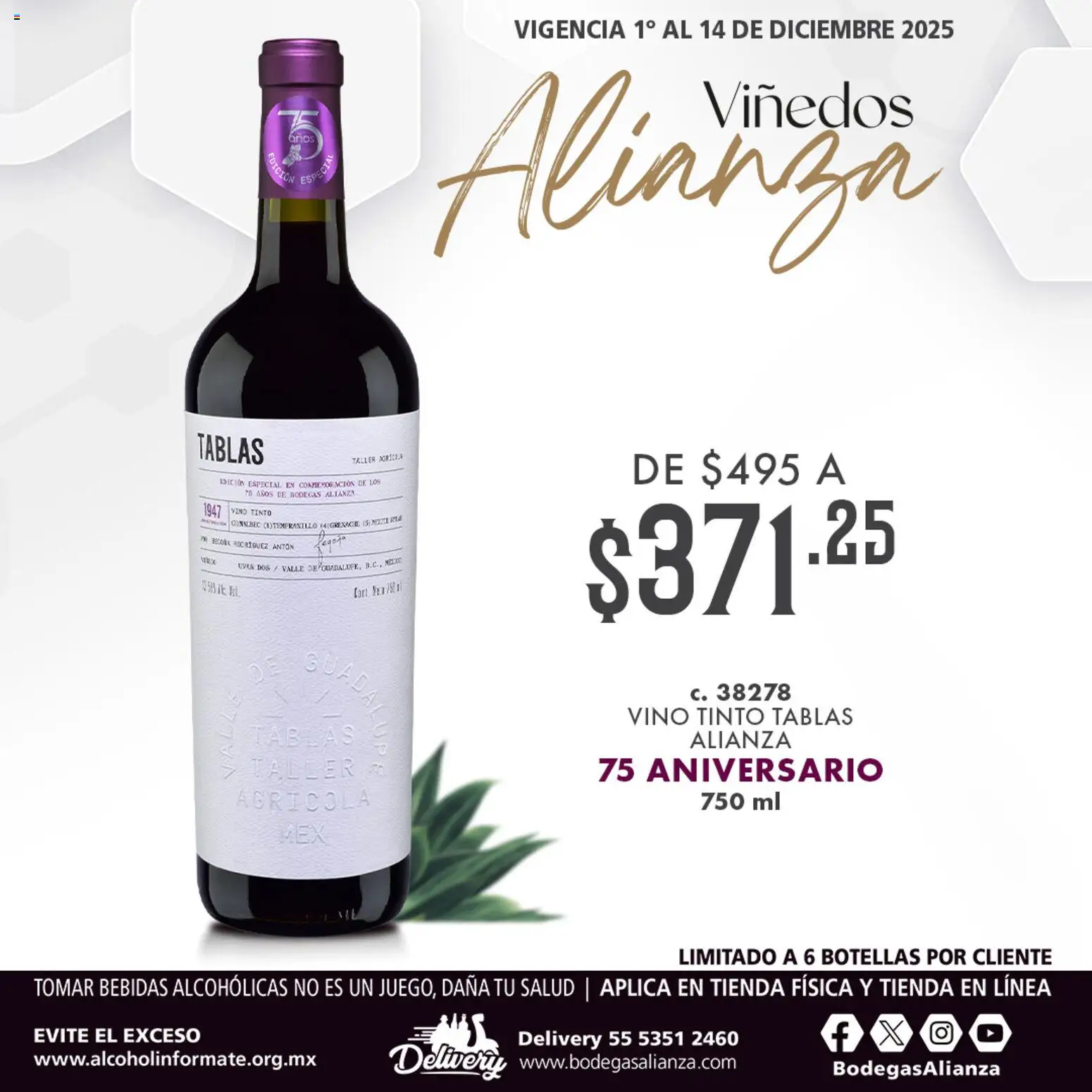 Vista previa las ofertas de la tienda Bodegas Alianza - Catálogo Viñedos desde el 01/12/2025 - LEGO, Uvas, Vino tinto, Bebidas, Vino