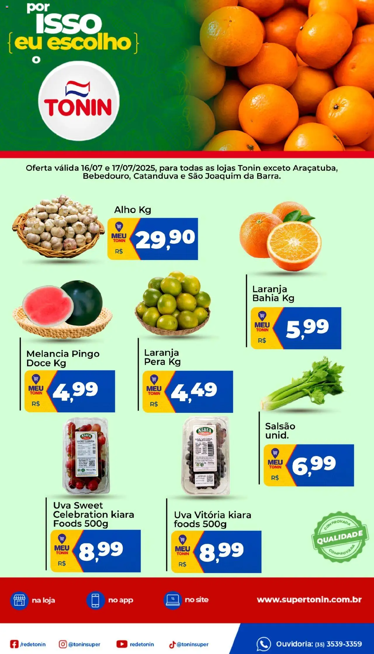Tonin Superatacado folheto "Ofertas Hortifruti" válido a partir de 16/07/2025 - número de página 1
