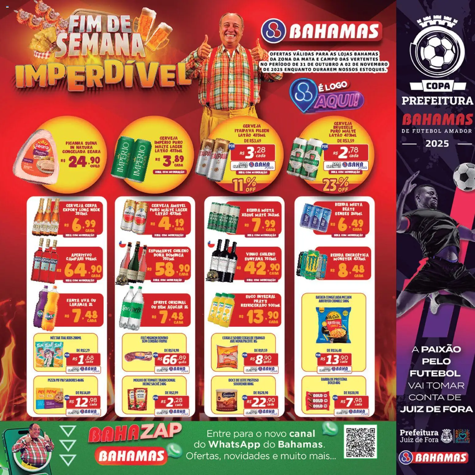 Pré-Visualização do folheto "Ofertas Fim de Semana Imperdível" da loja Bahamas Supermercados válido a partir de 31/10/2025