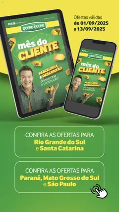Pré-Visualização do folheto "Ofertas atuais" da loja Lojas Quero-Quero válido a partir de 01/09/2025