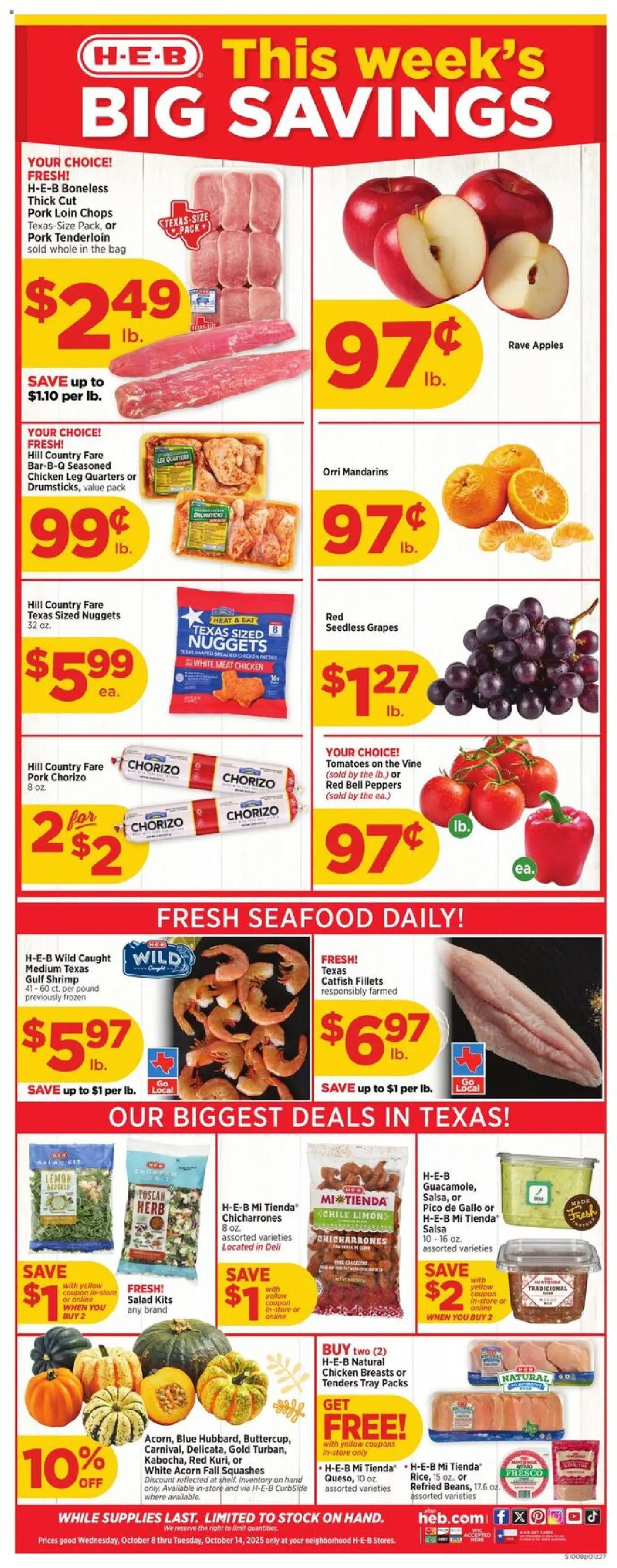 H-E-B Weekly Ad from 10/08/2025 - Flyer - Page number 1