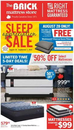 Preview of leaflet Brick Mattress Store from shop The Brick is valid from Aug 28, 2025