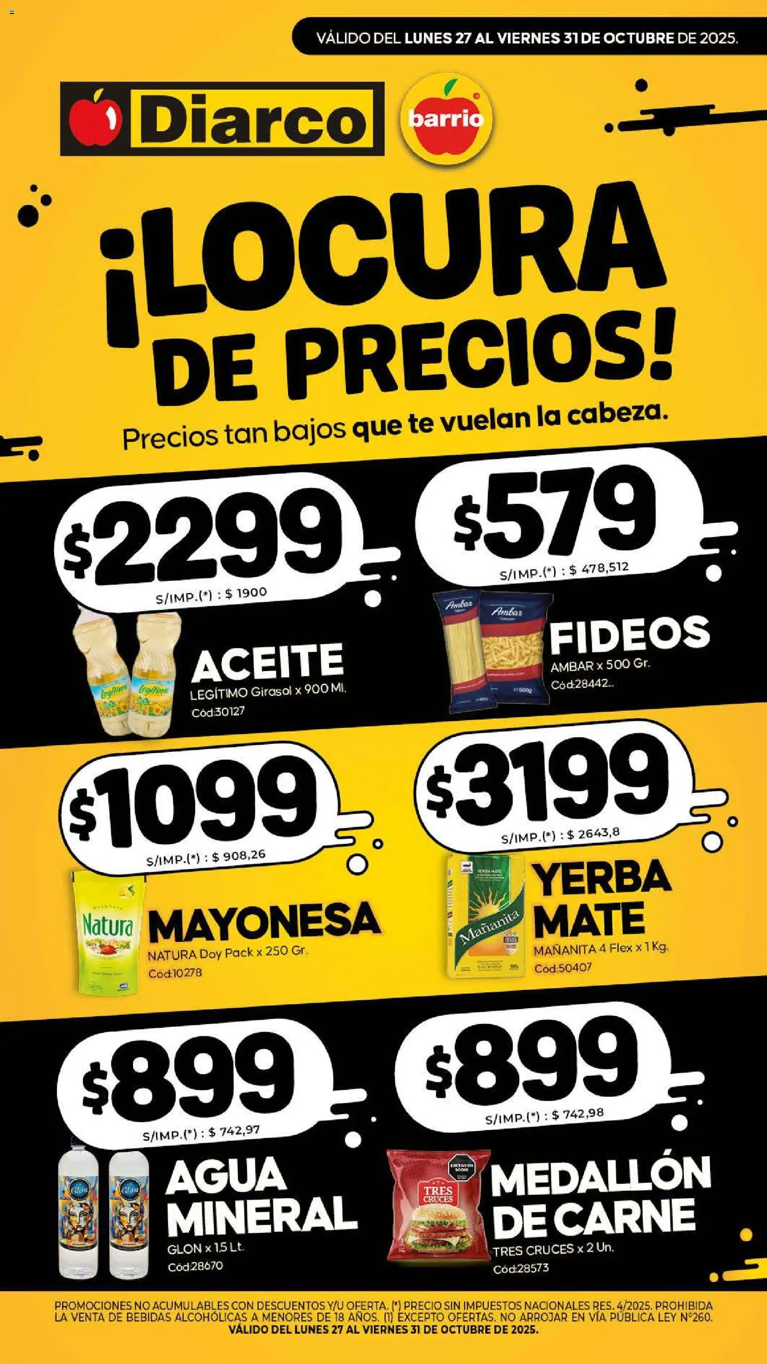 Diarco Especial Precios Bajos del 27/10/2025 Online