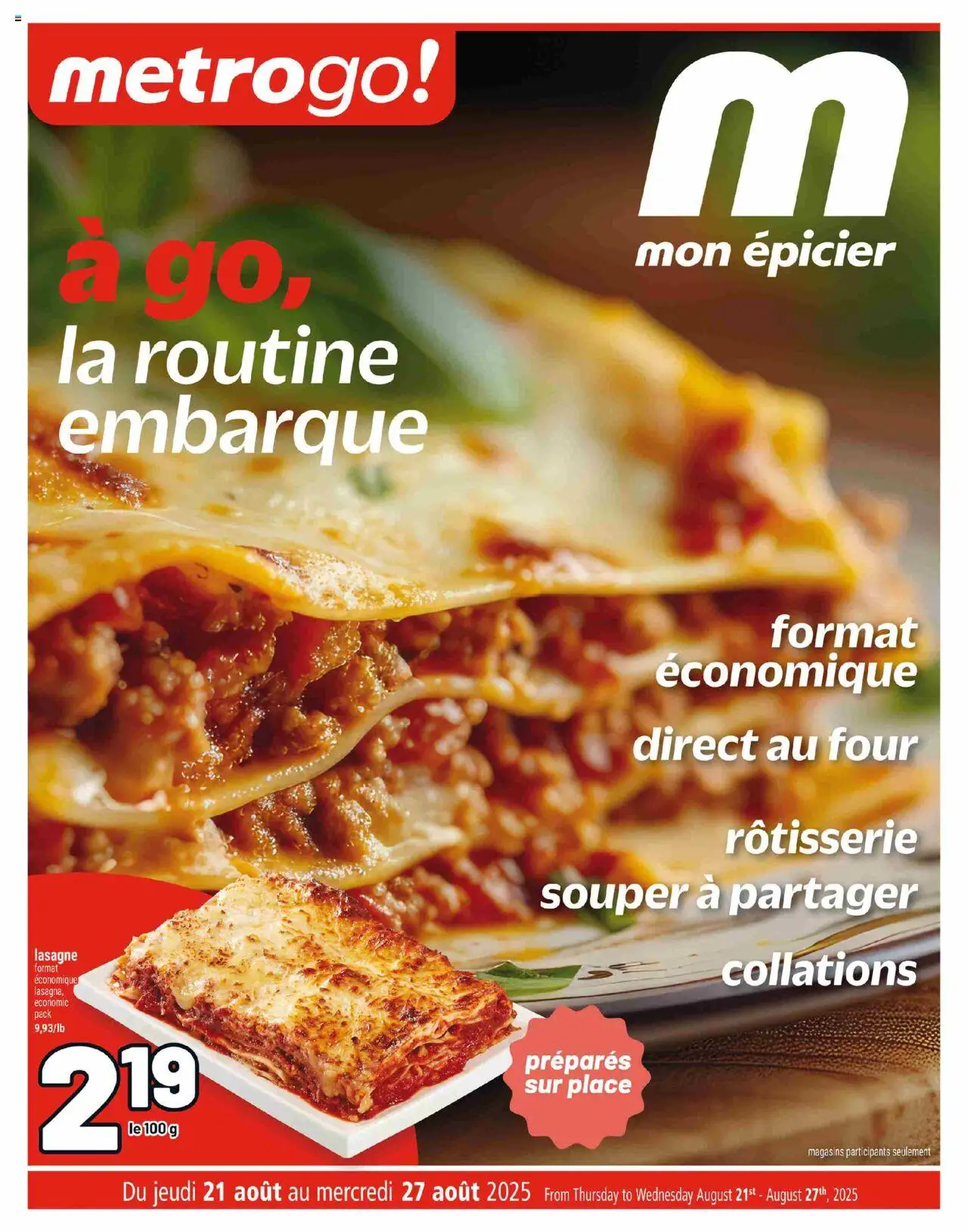 Metro flyer valid from Aug 21, 2025 - page number 1