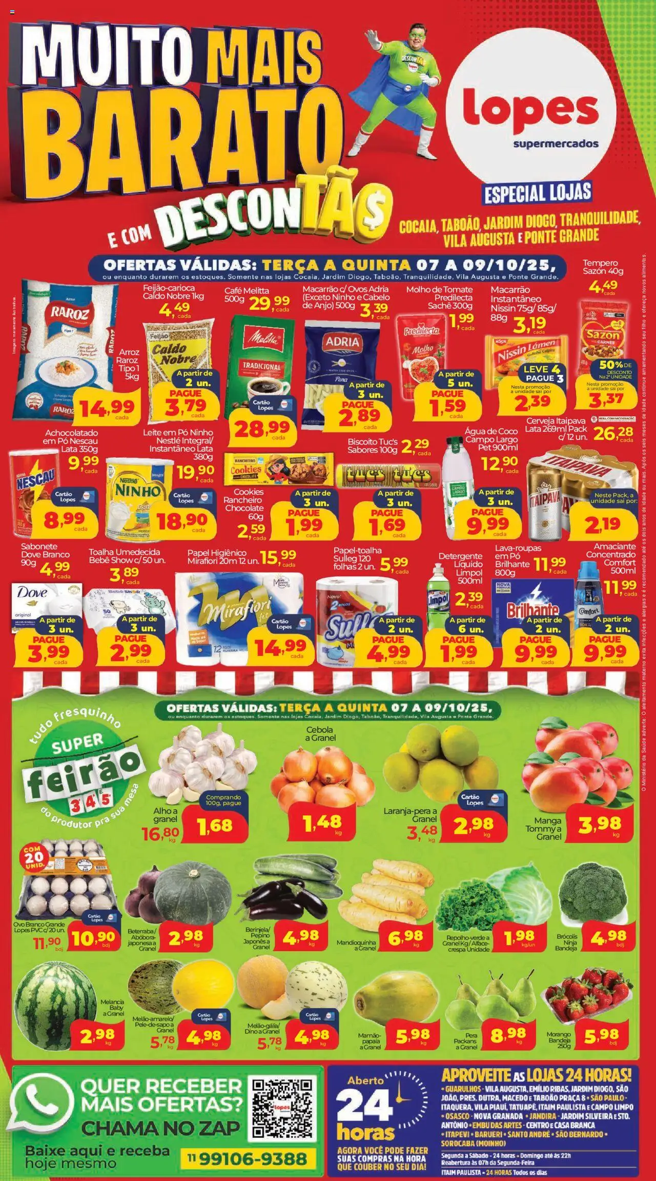 Lopes Supermercados folheto "Ofertas Muito Mais Barato" válido a partir de 07/10/2025 - número de página 1
