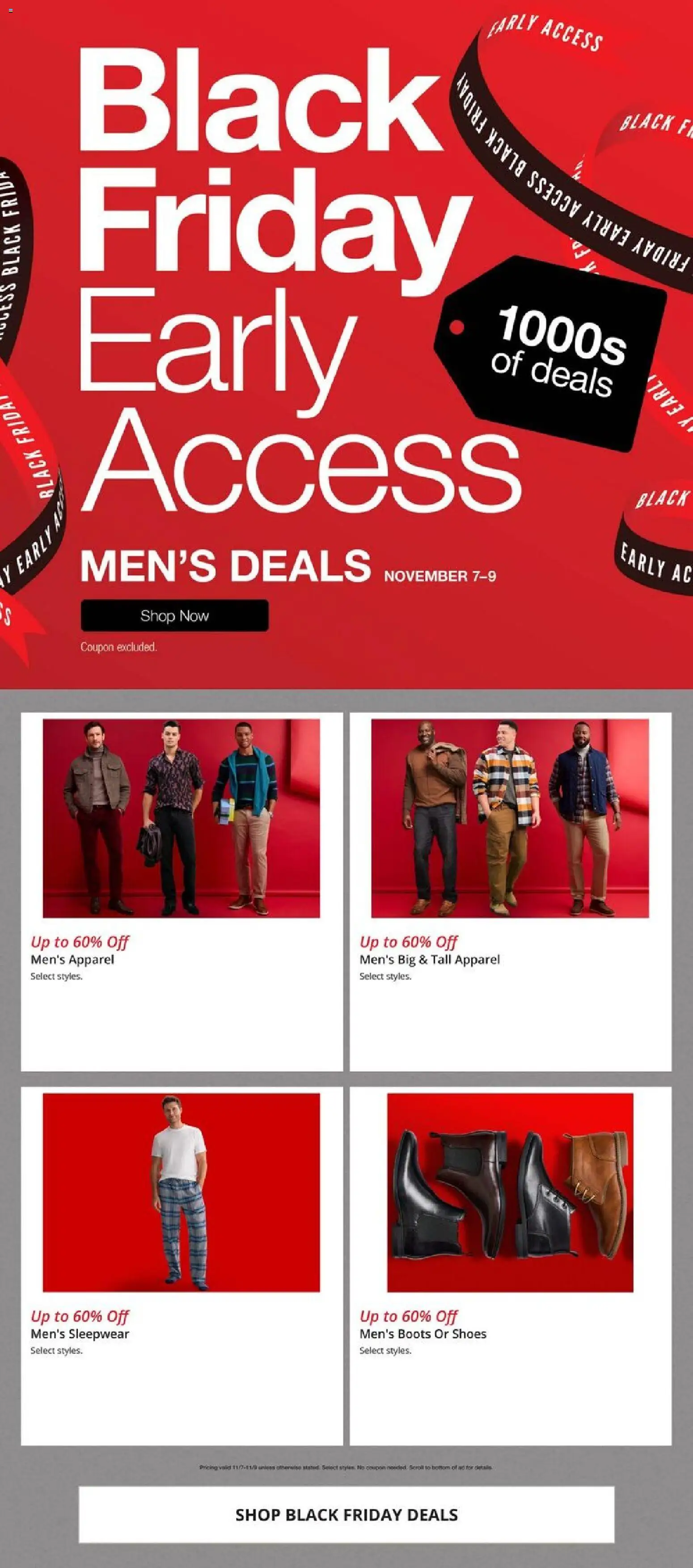 Ad Preview of JCPenney Black Friday Men´s Deals from 11/07/2025