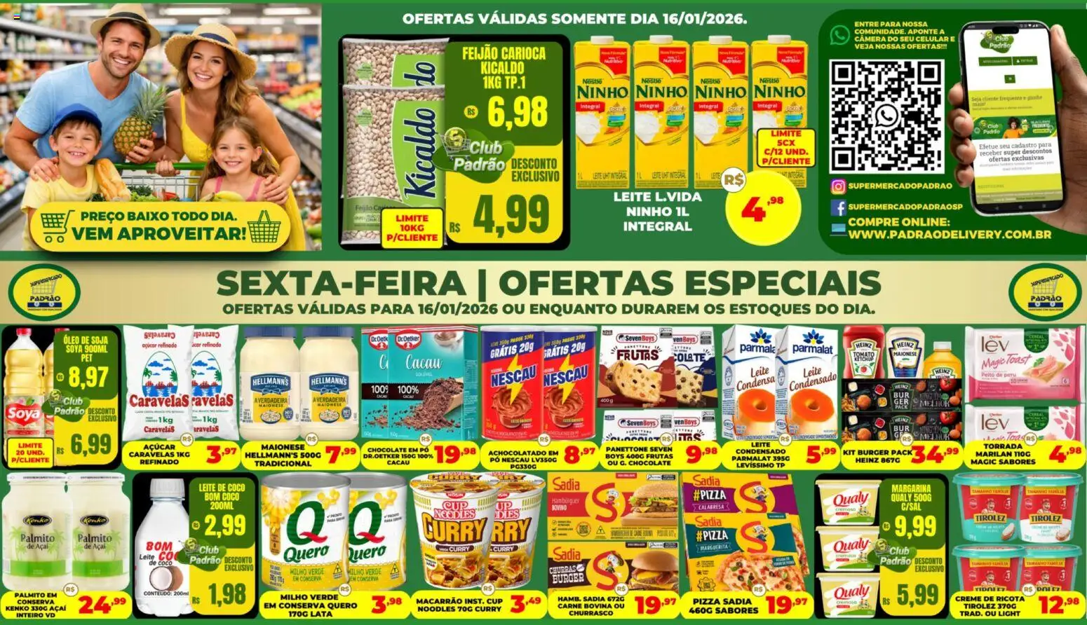 Pré-Visualização do folheto "Ofertas Especiais" da loja Supermercado Padrão válido a partir de 16/01/2026