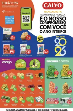 Pré-Visualização do folheto "Ofertas da semana" da loja Calvo Atacadista válido a partir de 02/01/2026