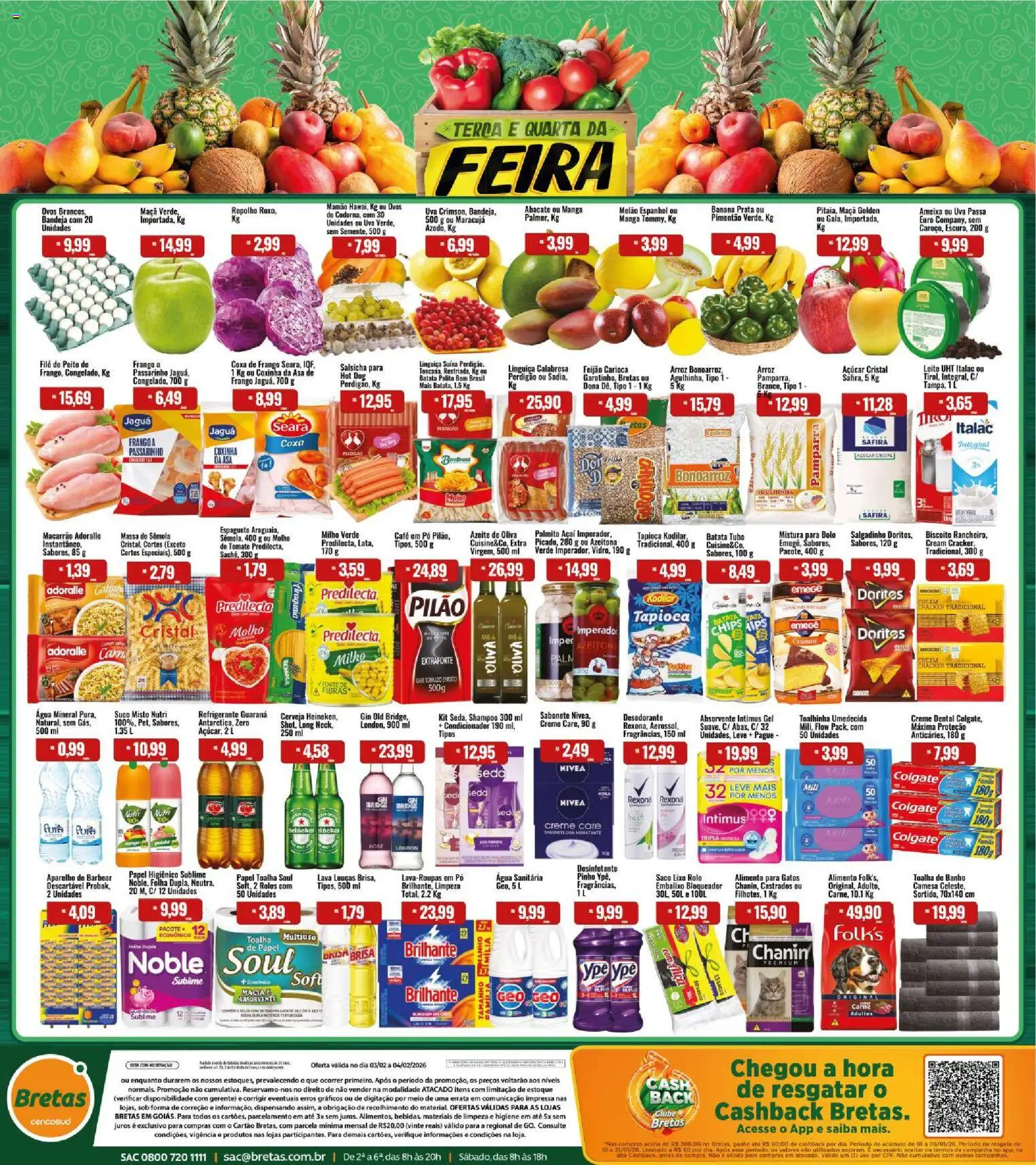 Pré-Visualização do folheto "Ofertas Terça e Quarta da Feira" da loja Bretas válido a partir de 03/02/2026