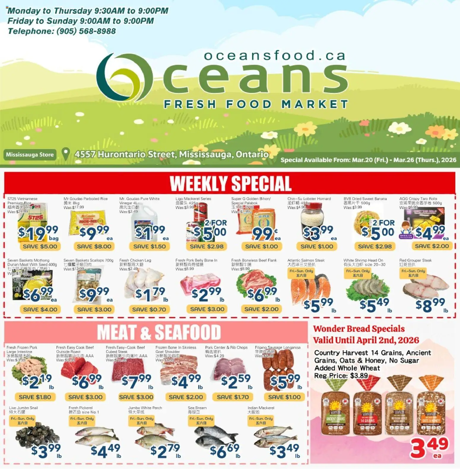Preview of leaflet Oceans weekly flyer - Mississauga from shop Oceans is valid from Mar 20, 2026